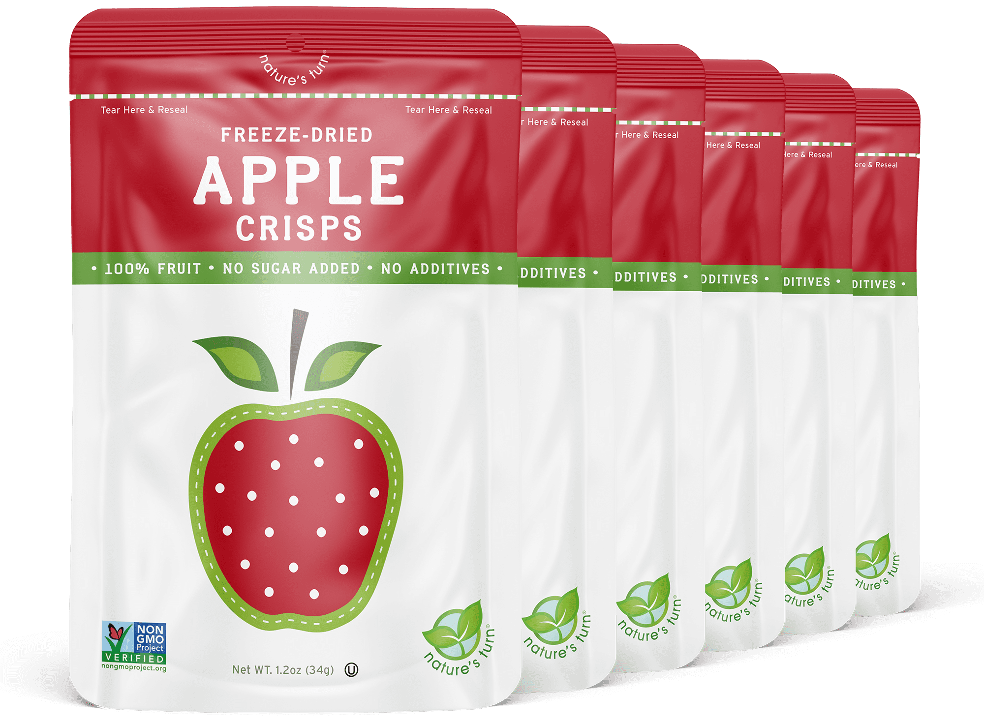 Nature's Turn Freeze Dried Apple Crisps, 6 Pack, 1.20oz