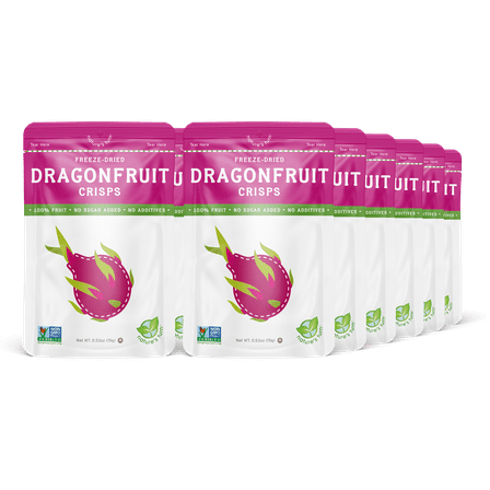 Nature's Turn Freeze-Dried Dragon Fruit Crisps, Pack of 12, (0.53oz Each)