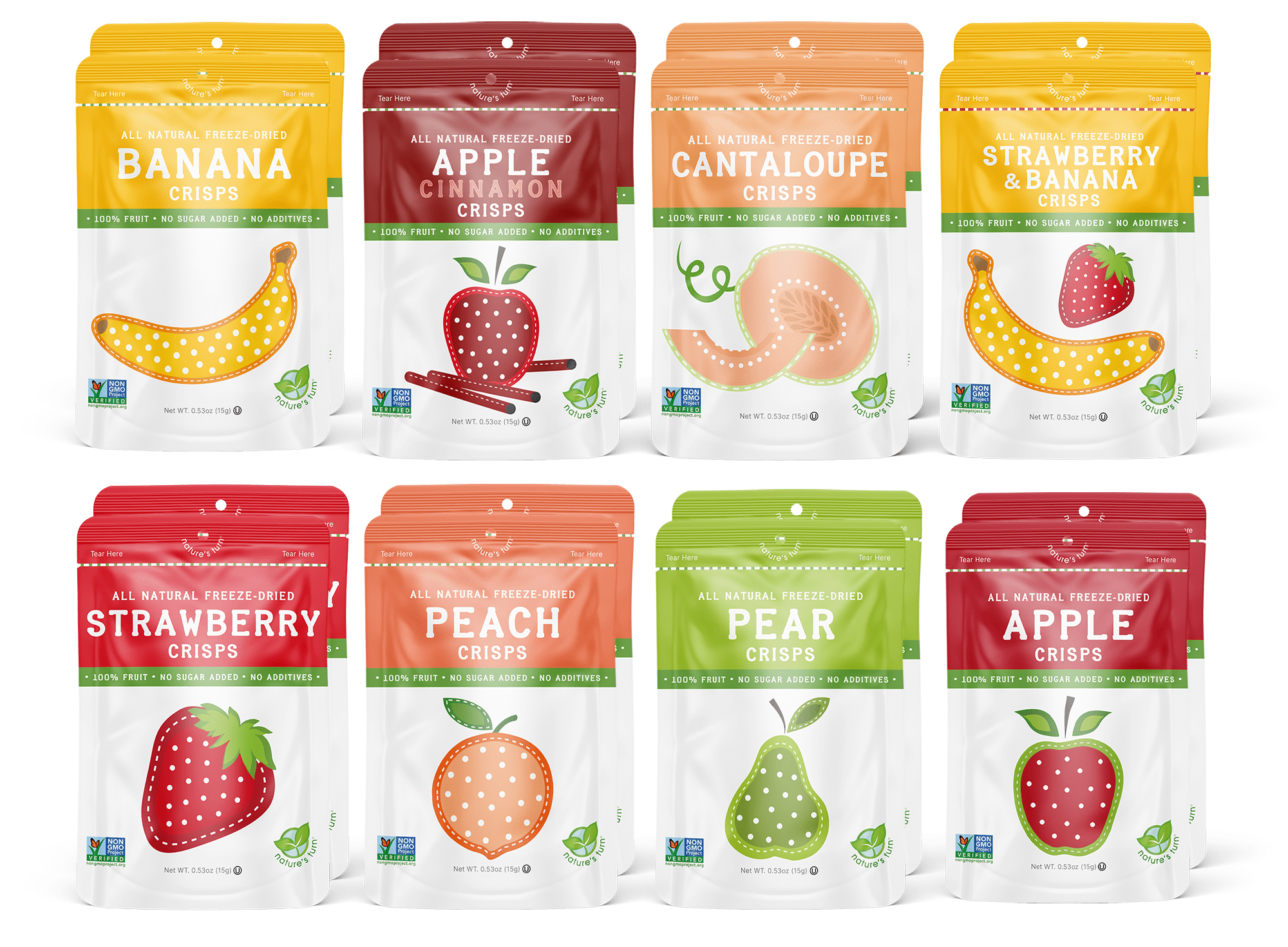 Nature's Turn Freeze Dried Fruit Crisps Mega Variety Pack of 16, 0.53oz