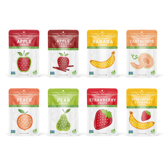Nature's Turn Freeze Dried Fruit Crisps Sampler Variety Pack, Pack of 8 (1.20oz Each)