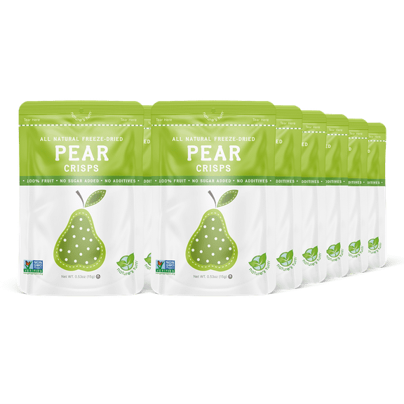 Nature's Turn Freeze-Dried Pear Crisps, Pack of 12, (0.53oz Each)