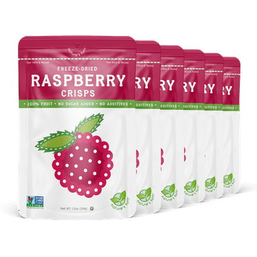 Nature's Turn Freeze-Dried Raspberry Crisps, Pack of 6, (1.20oz Each)