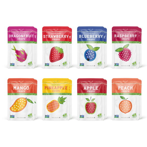Nature’s Turn Freeze-Dried Superfruit Crisps Variety Pack, No Added Sugar, Healthy Natural Fruit Crisp Snack for School Lunch, 16 Pack (0.53 oz Each)