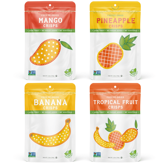 Nature’s Turn Freeze Dried Tropical Fruit Crisps Variety Pack, Pack of 4 (1.2oz Each)