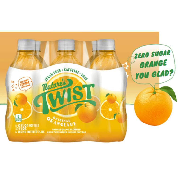Nature's Twist Sugar Free Orangeade; 6-pack; 12oz bottles