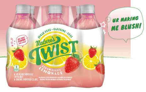 Nature's Twist Sugar Free Strawberry Lemonade; 6-pack; 12oz bottles