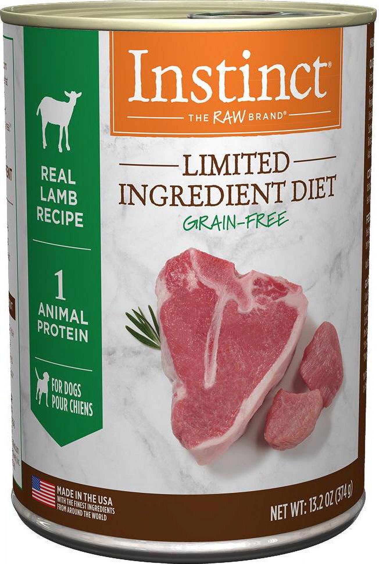 Nature's Variety Instinct Grain Free LID Lamb Canned Dog Food 13.2-oz, case of 6