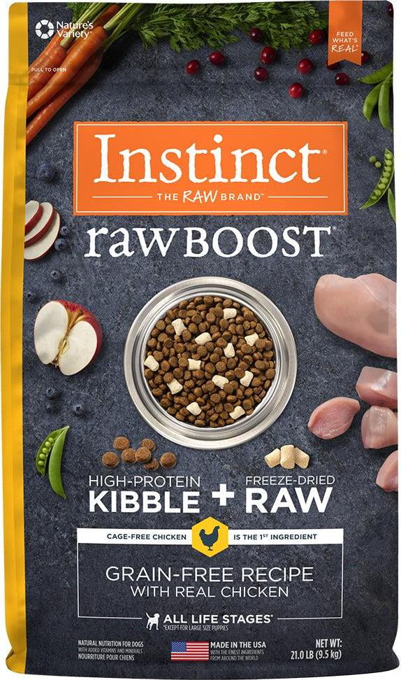 Nature's Variety Instinct Raw Boost Grain Free Recipe with Real Chicken Natural Dry Dog Food 21 lb