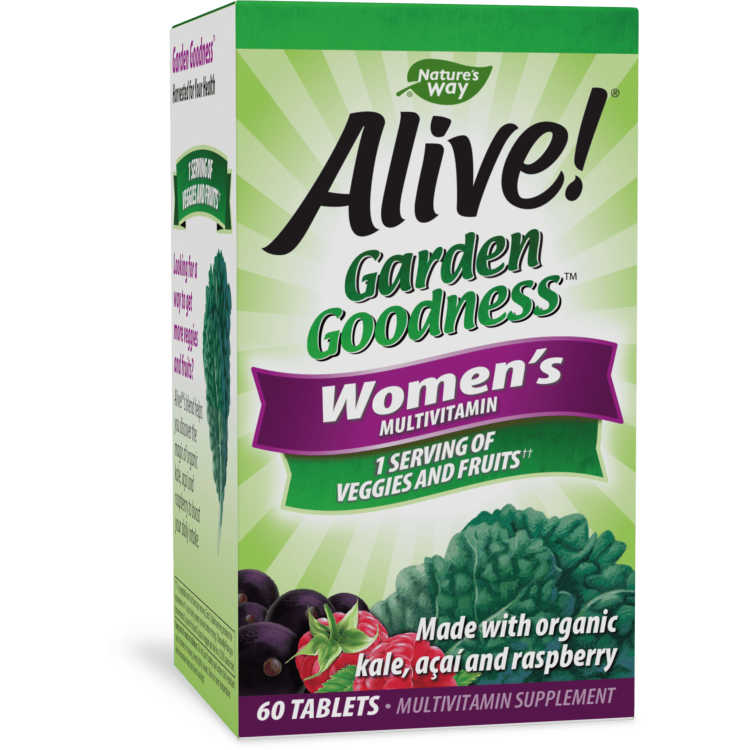 Nature's Way Alive! Women's Multivitamin, Organic Kale, High Potency B ...