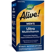 Natures Way Alive! Mens Daily Ultra Multivitamin Tablets, with Methylated Vitamin B12, 60 Count