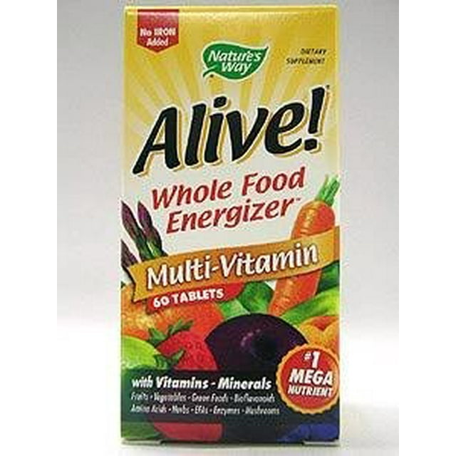 Nature's Way Alive! Multivitamin, Max Potency No Iron Added, 60 Ct ...