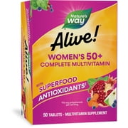 Nature's Way Alive! Women's 50+ Complete Daily Multivitamin Tablets, B-Vitamins, 50 Count