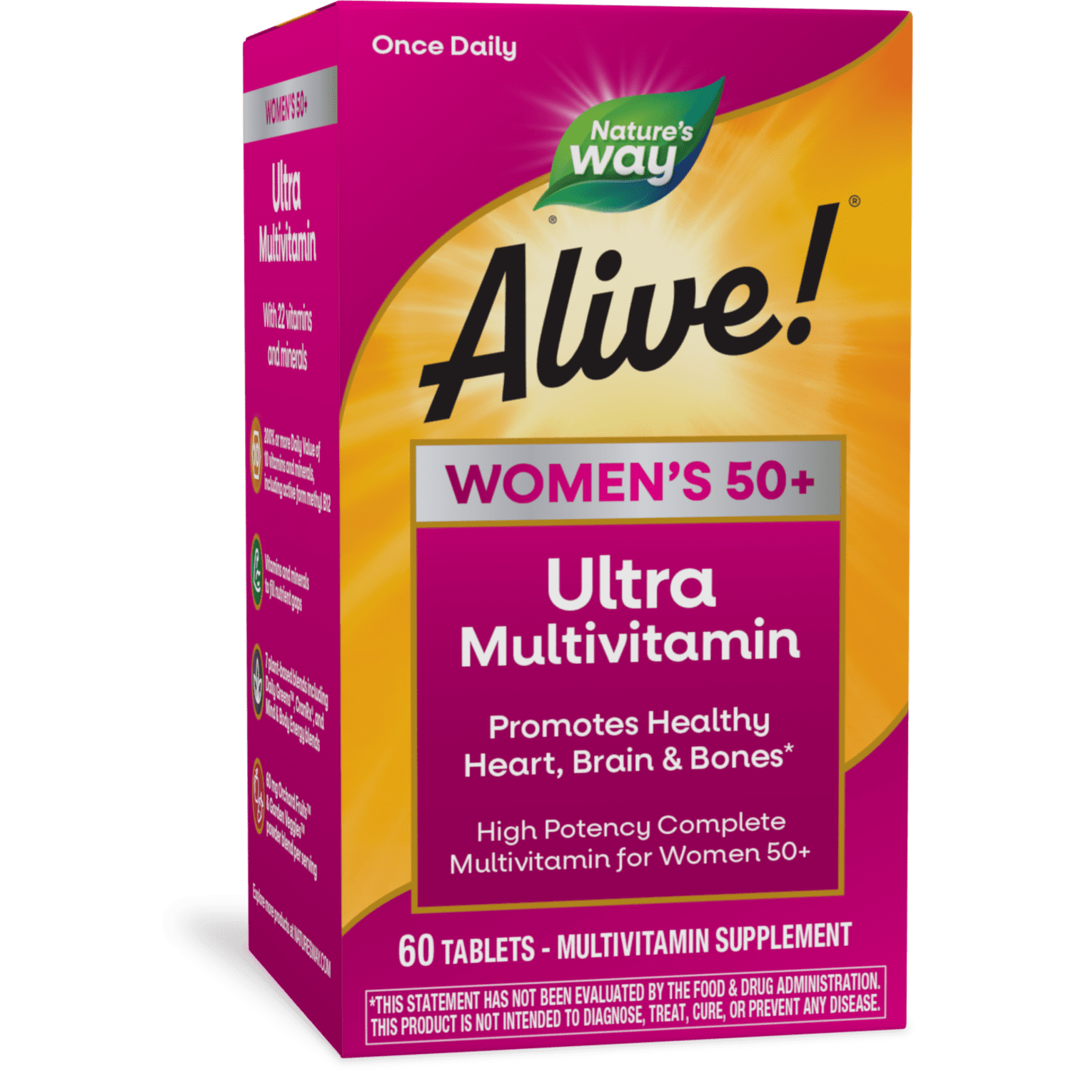 Natures Way Alive Womens 50 Ultra Potency Complete Daily Multivitamin Tablets 60 Count