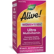Natures Way Alive! Womens 50+ Ultra Potency Complete Daily Multivitamin Tablets, 60 Count