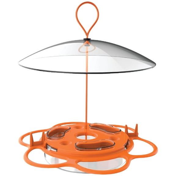 Nature's Way All-in-One Oriole Buffet Bird Feeder with Protective Baffle, Orange