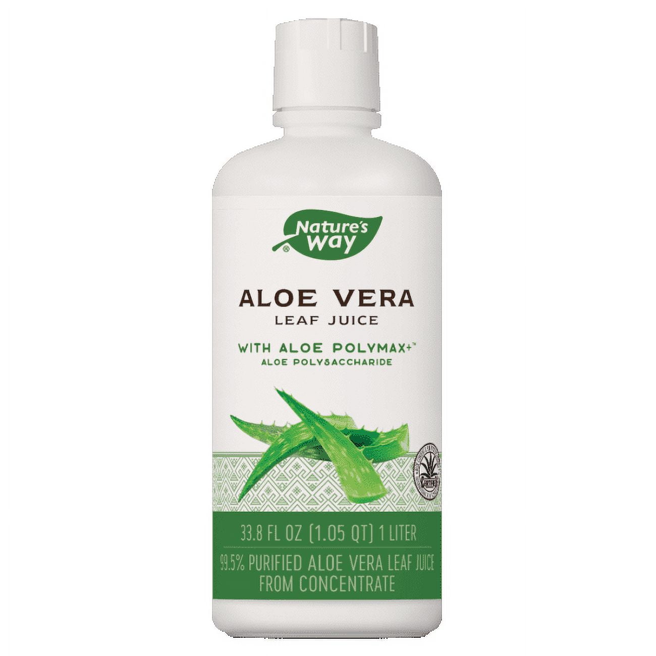 Nature s Way Aloe Vera Leaf Juice 99.5 Purified Aloe Vera Leaf Juice 1 Liter 33.8 fl oz. 33.8 Fluid Ounce