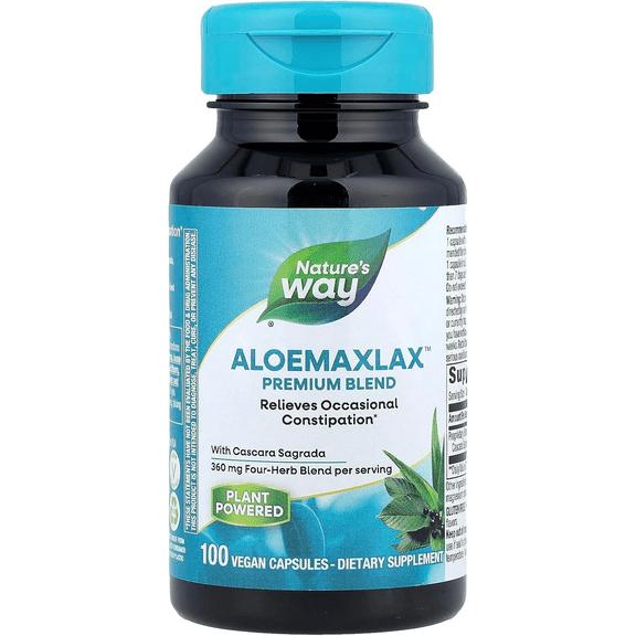 Natures Way AloeMaxLax with Cascara Sagrada 4 Herb Blend 100 Vcaps