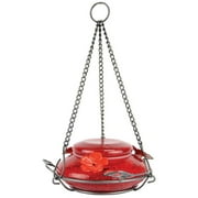 Nature's Way Artisan Glass Modern Top Fill Hummingbird Feeder 16 oz, Red