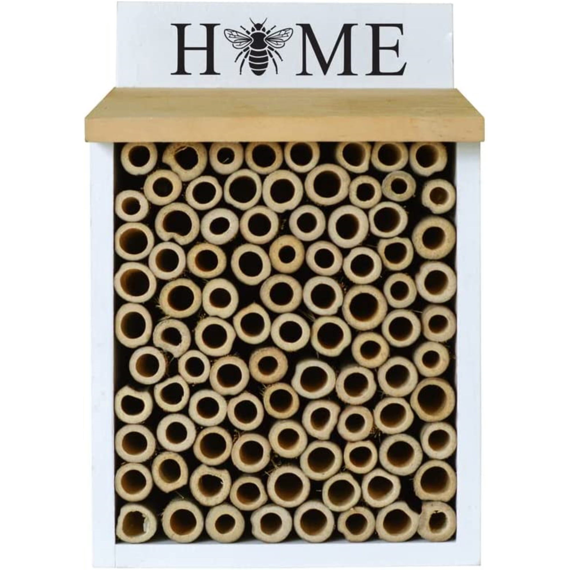 Nature's Way White Wood Farmhouse Bee Pollinator Home