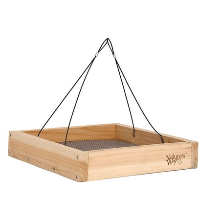 Nature's Way Bird Products CWF3 Cedar Platform Tray Bird Feeder — Interior & Exterior Use, Professional Finish