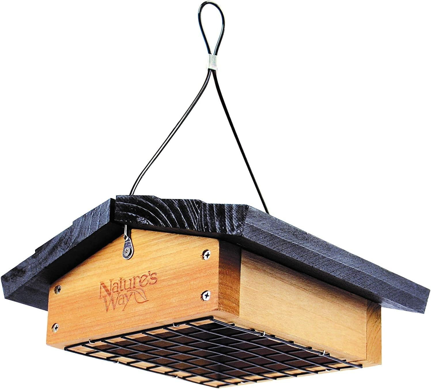 Nature's Way Bird Products Cedar Upside-Down 1-Cake Multi-Bird Suet Feeder, 1 lb Capacity