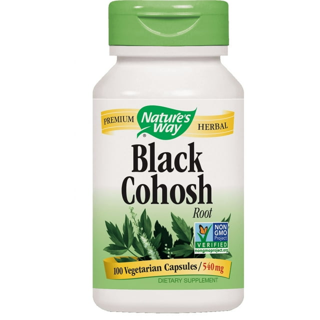 Nature's Way Black Cohosh Root Capsules, 540mg, 100 Ct, NonGMO, TruID