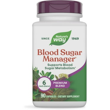 Nature's Way Blood Sugar Support Capsules, with Gymnema Extract, Vitamin A, Unisex, 90 Count