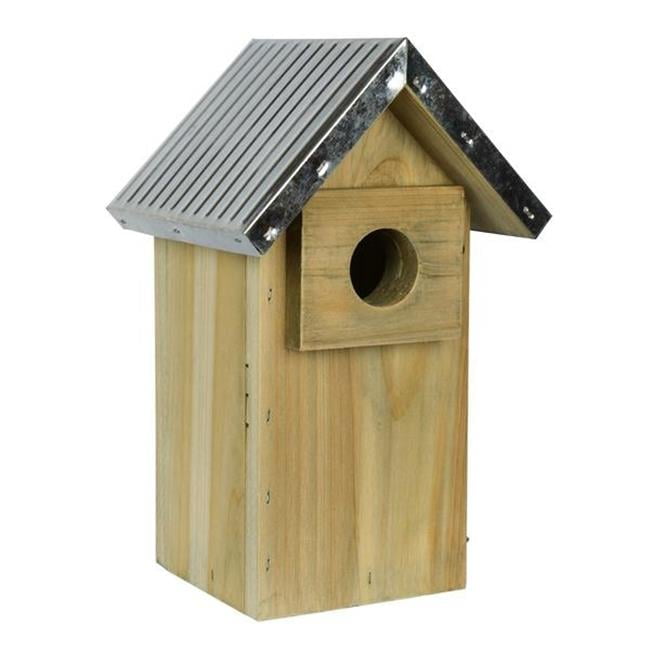 Galvanized Roof Cedar Bluebird House with Predator Guard