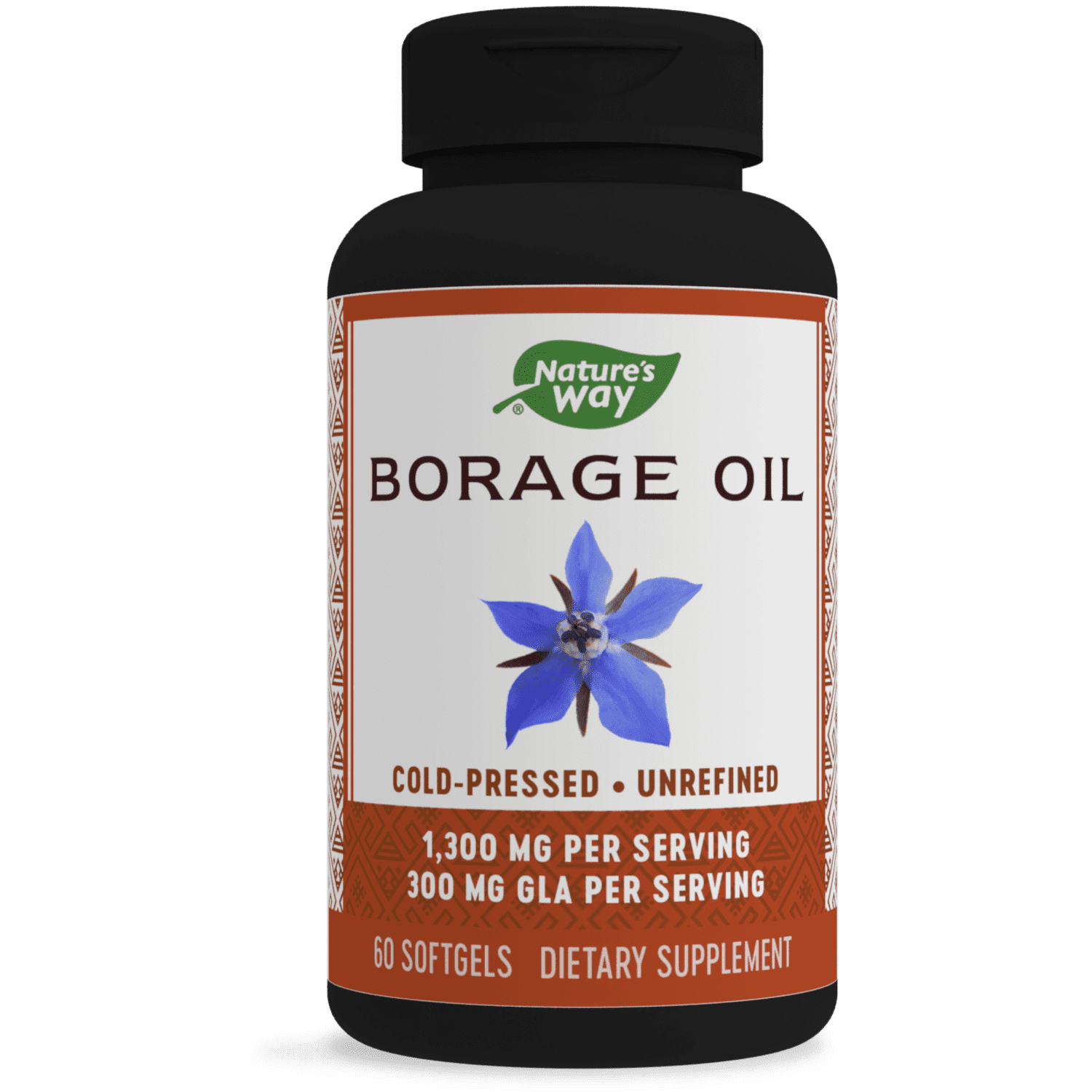 Nature's Way Borage, Cold Pressed Oil 1300mg, 60 Softgels