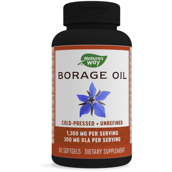 Nature's Way Borage, Cold Pressed Oil 1300mg, 60 Softgels