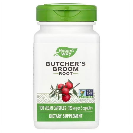 Nature's Way Butchers Broom, 940 mg per serving, 100 Vegetarian Capsules