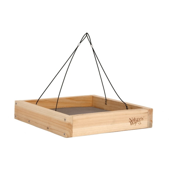Nature's Way Cedar Platform Tray Bird Feeder 2QT, Brown