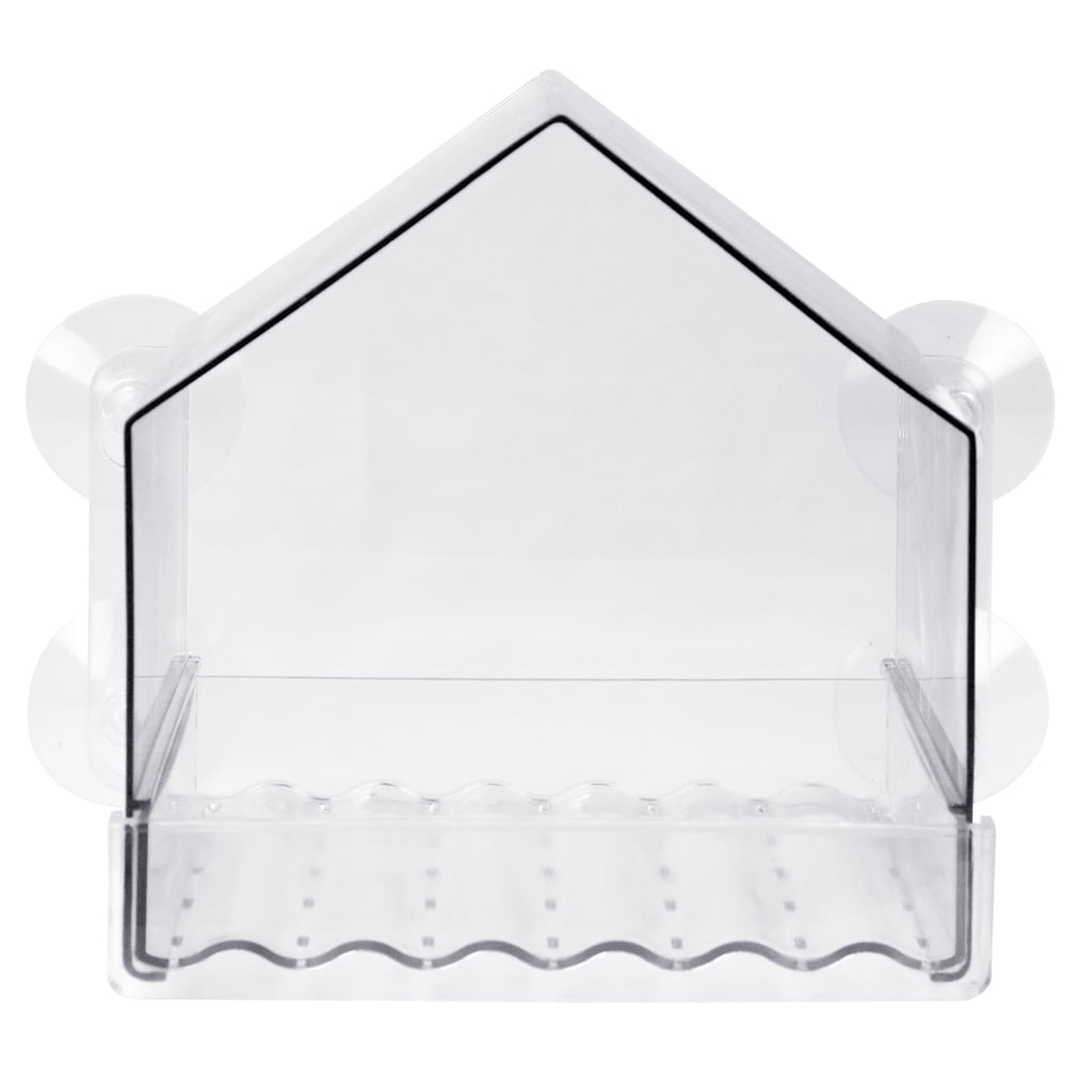 Clear Plastic Window Bird Feeder with Suction Cups