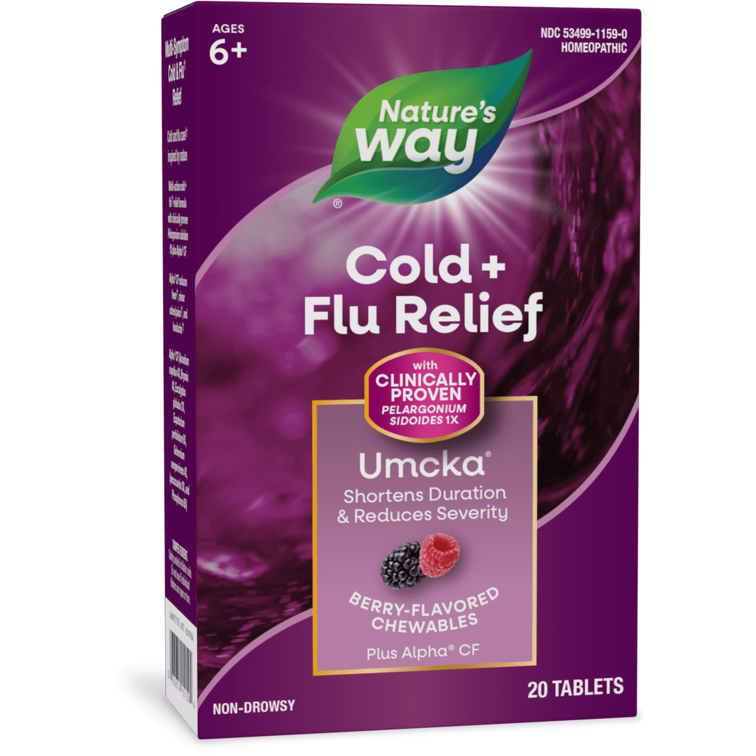 Nature's Way Cold+Flu Relief Chewable Tablets, Umcka, MultiSymptom