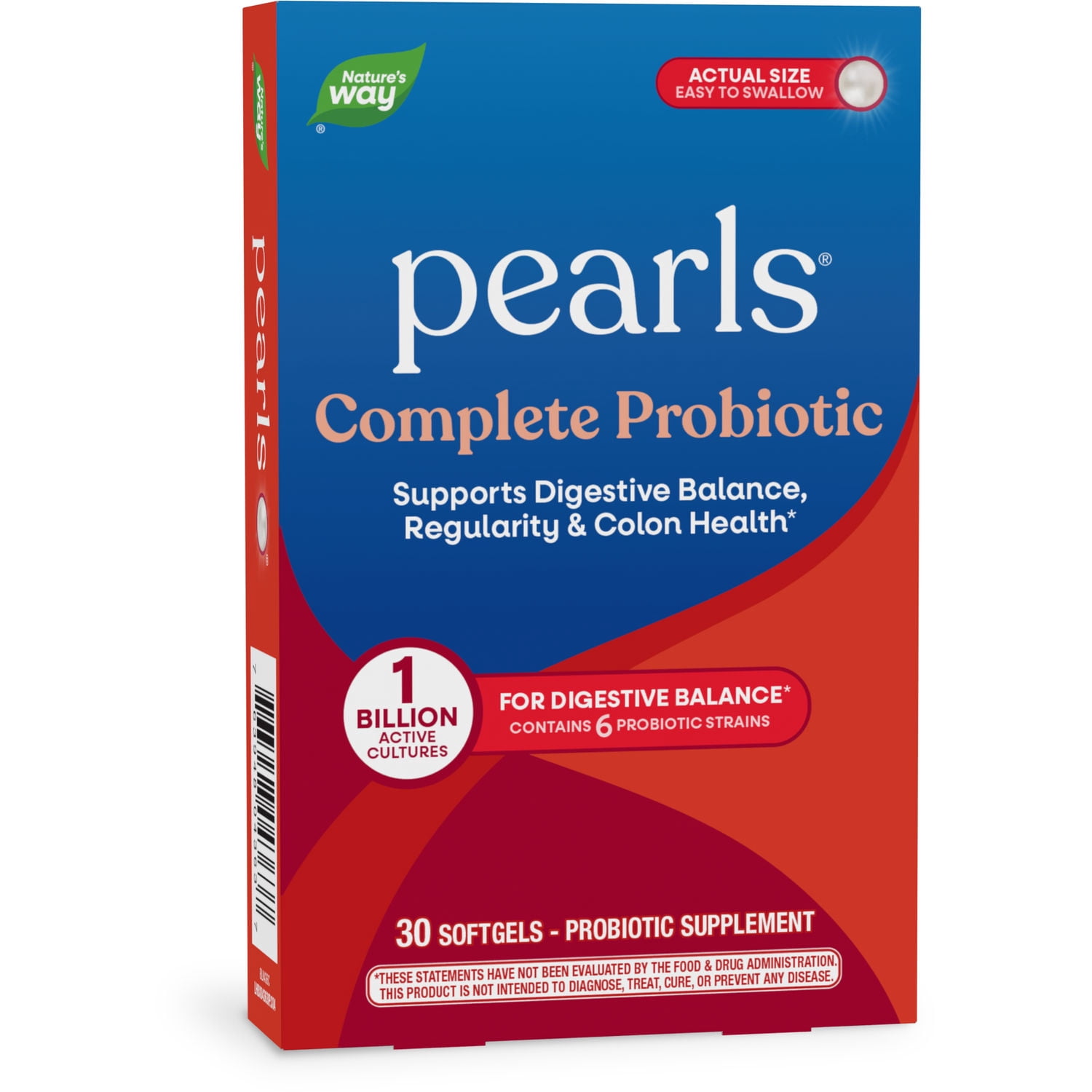 Nature's Way Pearls Complete Probiotic Softgels, Supports Digestive Balance*, Unisex, 30 Count