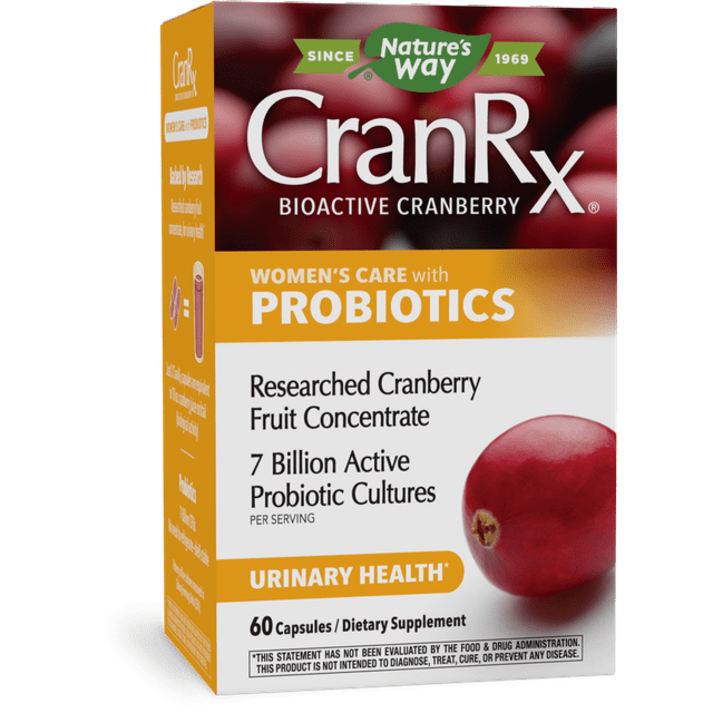 Nature’s Way CranRx® Women’s Care with Probiotics, 7 Billion Active Probiotic Cultures, Urinary Health*, 60 Capsules