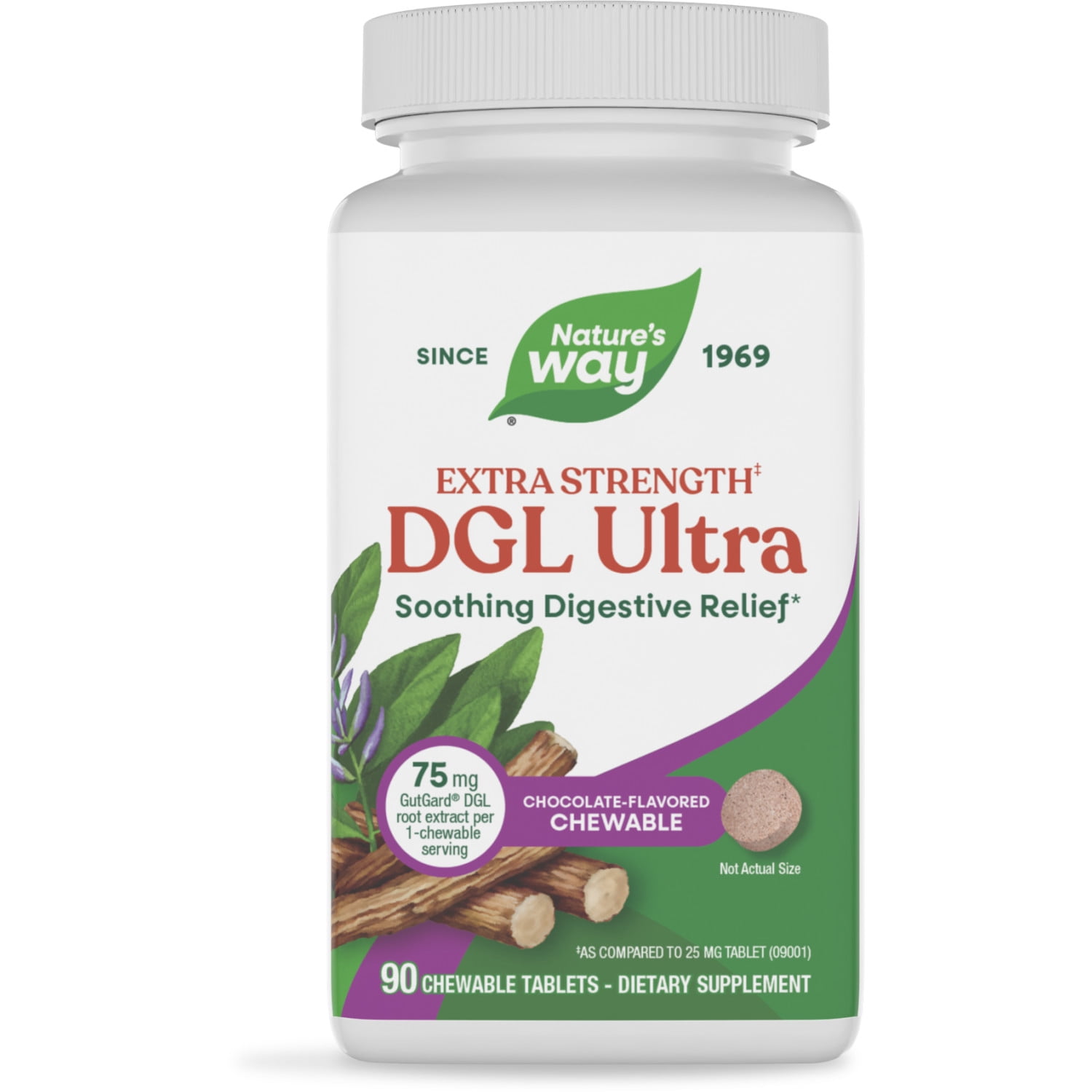 Nature's Way DGL Ultra Extra Strength** Chewable Tablets, Licorice Root, Chocolate Flavored, 90ct
