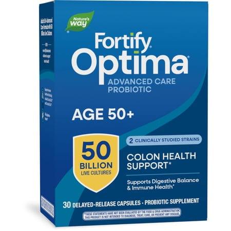 Nature's Way Fortify Optima Probiotic Capsules for Adults 50+, 50 Billion Live Cultures, 30 Count