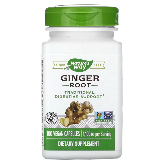Nature's Way Ginger Root - 100 Vegan Capsules