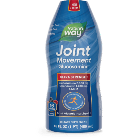 Nature's Way Joint Movement Glucosamine Liquid Supplement, Unisex, Berry Flavored, 16 fl oz