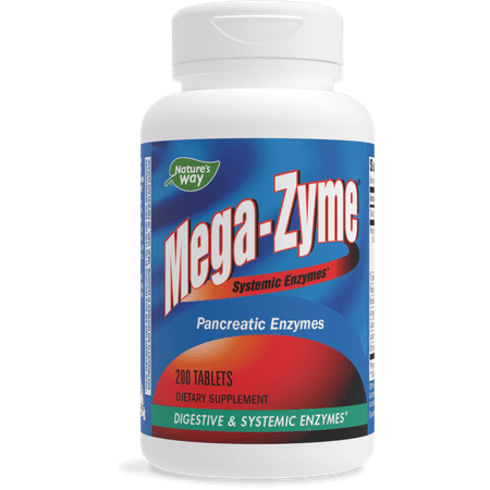 Nature's Way Mega-Zyme, Pancreatic Enzymes, 200 Tablets