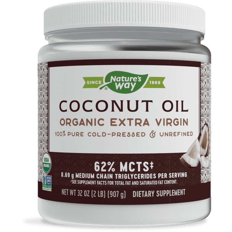 Nature's Way Organic Extra Virgin Coconut Oil, 32 Oz, Cold-Pressed