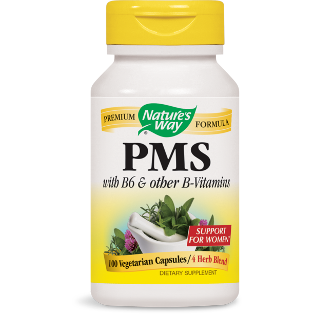 Nature's Way PMS with B6 Vegetarian Capsules, 100 Ct