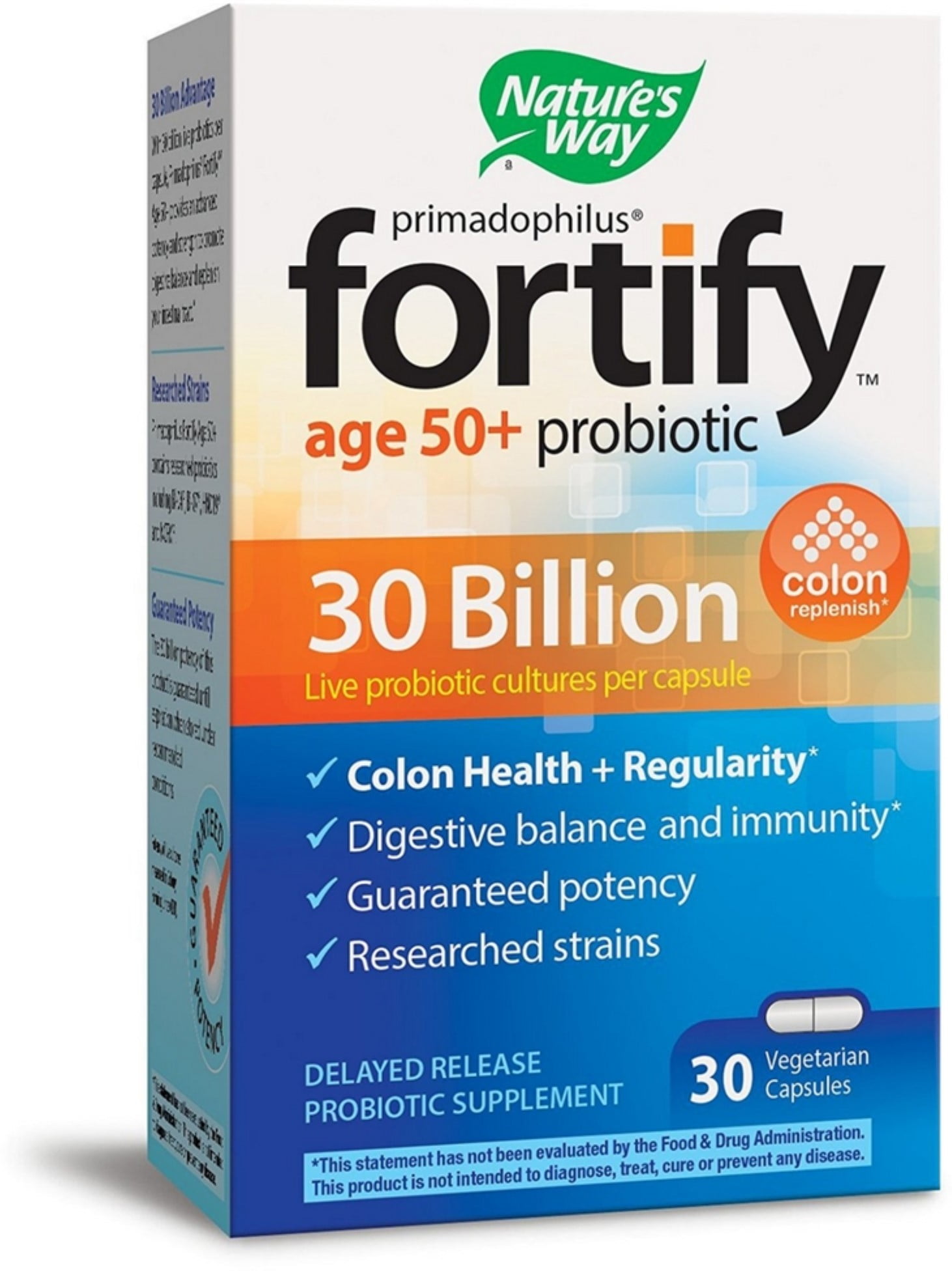 Nature's Way Primadophilus Fortify Age 50+ Probiotic Supplement 30 ea (Pack of 2)