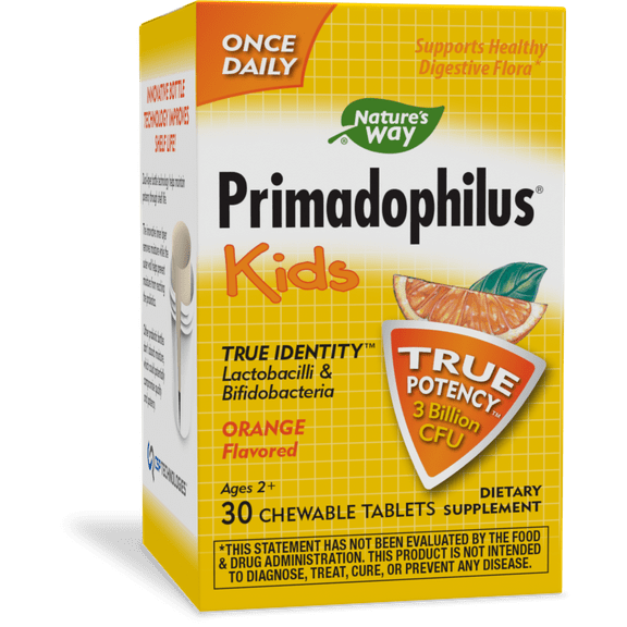 Nature's Way Primadophilus Kids Chewable Probiotic, 3 Billion CFU, 30 Chewables