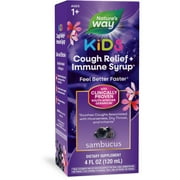 Nature's Way Sambucus Kids Cough Relief + Immune Syrup, with Elderberry Extract & Vitamin C, 4 fl oz