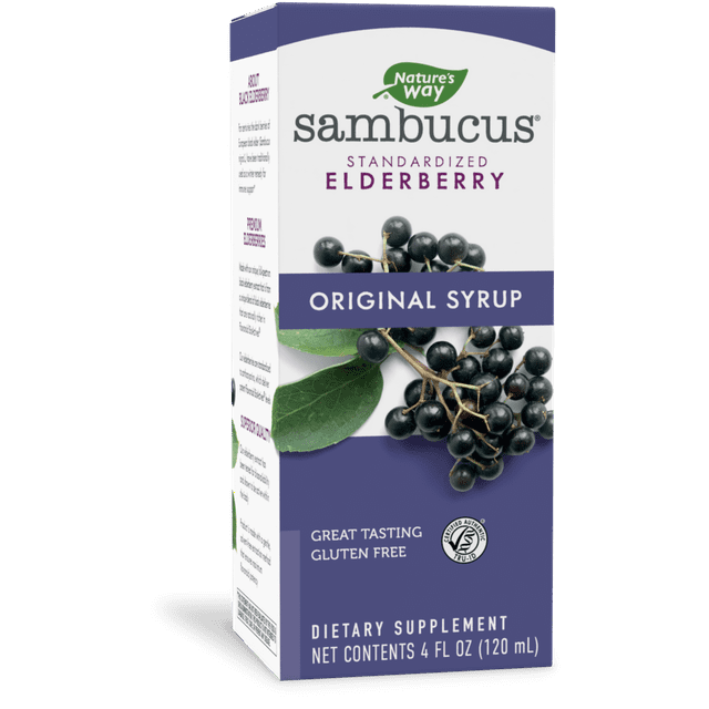 Nature’s Way Sambucus Original Elderberry Syrup, Black Elderberry Extract, Traditional Immune Support*, Delicious Berry Flavor, 4 Fl Oz.