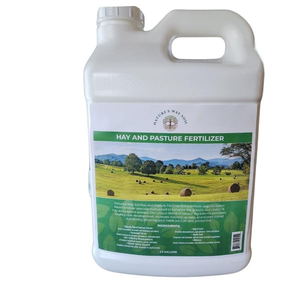 Nature's Way Soil Hay and Pasture Liquid Fertilizer – Organic, Non-Toxic, Safe for Horses, Livestock – Promotes Healthy Growth, Nutrient-Rich Forage, and Enhanced Pasture Quality (1 Gallon)