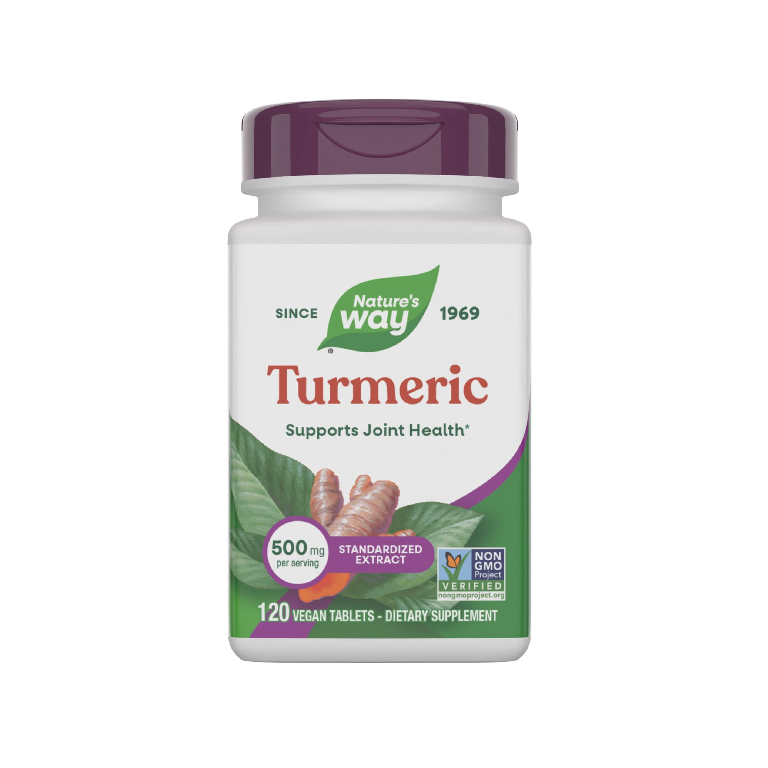 Nature's Way Turmeric Premium Extract - Supports Joint Health* - Non-GMO Project Verified - 500 mg per Serving - Joint Supplement Turmeric Tablets* - Gluten Free - 120 Tablets