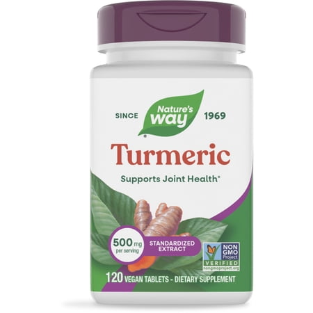 Nature's Way Turmeric Tablets, Premium Extract, Supports Joint Health*, Unisex, 120ct